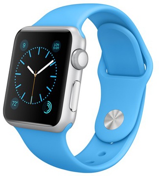 Apple Watch Sport 38mm Silver Aluminum Case with Blue Sport Band (MJ2V2)