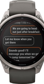 Garmin Fenix 9 Pro inReach Solar 47mm Titanium with Pebble Gray/Silver Gray Silicone Band (010-04338-00/01)
