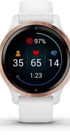 Garmin Venu 2S Rose Gold Bezel with White Case and Silicone Band (010-02429-13)