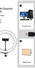 Puluz Ring USB LED lamp 10"+ tripod 1.1m (PKT3035)