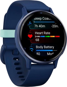 Garmin vivoactive 5 Metallic Navy Aluminum Bezel with Navy Case and Silicone Band (010-02862-12/52)
