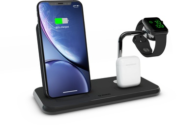 Zens Stand + Dock + Watch Aluminium Wireless Charger 10W Black (ZEDC07B/00)