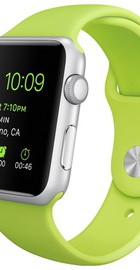 Apple Watch Sport 42mm Silver Aluminum Case with Green Sport Band (MJ3P2)