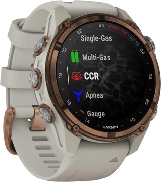 Garmin Descen Mk3i – 43 mm Bronze PVD Titanium with French Gray Silicone Band (010-02753-13/14)