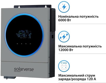Solarverse Ampere Duo 6kW 48V 1 MPPT Wi-Fi 220V Однофазний (SV6048AD)