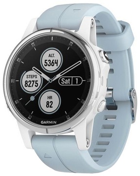 Garmin fenix 5S Plus Glass,Wht w/Sea Foam Bnd (010-01987-23)