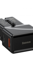 Baseus Universal Conversion Plug PPS Charger 18W (1 Type-C + 1 USB) Black (CCTY-01)