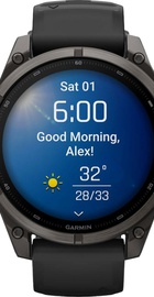 Garmin Fenix 9 47mm Carbon Gray DLC Titanium with Black Silicone Band (010-04762-10/11)