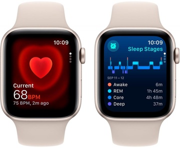 Apple Watch SE 2 GPS 44mm Starlight Aluminium Case with Starlight Sport Band M/L (MRE53)