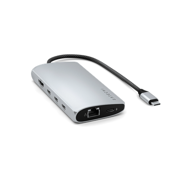 Satechi USB-C Multiport Adapter 8K with Ethernet V3 Silver (ST-P8KES)