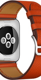 Apple Watch Hermes 42mm Series 2 Stainless Steel Case with Feu Epsom Leather Single Tour (MNQ22)