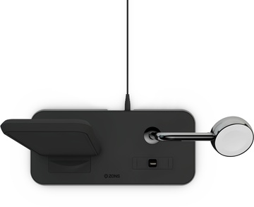 Zens Stand + Dock + Watch Aluminium Wireless Charger 10W Black (ZEDC07B/00)