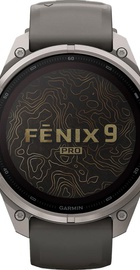 Garmin Fenix 9 Pro inReach Solar 47mm Titanium with Pebble Gray/Silver Gray Silicone Band (010-04338-00/01)