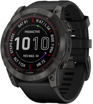 Garmin Fenix 7X Sapphire Solar Carbon Gray DLC Titanium with Black Band (010-02541-10/11/34)