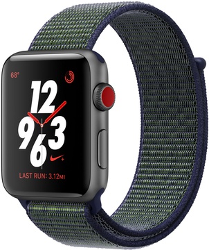 Apple Watch Nike+ 42mm Series 3 GPS + Cellular Space Gray Aluminum with Midnight Fog Nike Sport Loop (MQLH2)