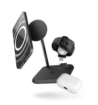 Zens 4-in-1 Magnetic + Watch Aluminium Wireless Charger Black (ZEDC20B/00)