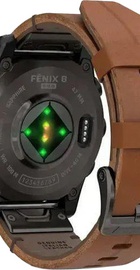 Garmin Fenix 8 Pro 47 mm AMOLED Carbon Gray DLC Titanium with Chestnut Leather Band (010-03198-40)