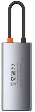 Baseus Metal Gleam Series 4-in-1 Multifunctional Type-C HUB Docking Station (2xUSB3.0 + 4KHD + Type-C) Gray (CAHUB-CY0G)