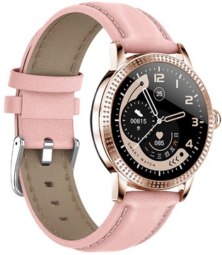 Lemfo CF18 Pro Leather с измерением давления и пульса (Розовый)