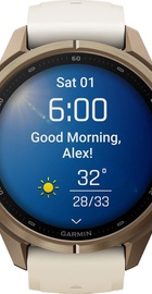 Garmin Fenix 9 Pro 43mm Autumn Gold Titanium with Cream/French Gray Silicone Band (010-04335-25/26)
