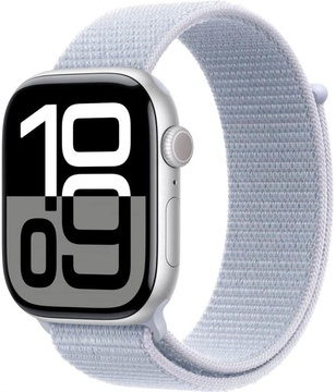 Apple Watch Series 10 GPS 42mm Silver Aluminum Case With Blue Cloud Sport Loop (MWWD3)