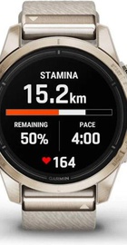 Garmin Epix Pro Gen 2 Sapphire 42mm Soft Gold w. Cream H. Nylon Band (010-02802-20)