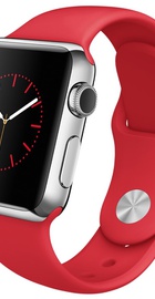 Apple Watch Sport 42mm Silver Aluminum Case with Red Sport Band (MMED2)