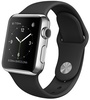 Apple Watch 38mm Stainless Steel Case with Black Sport Band (MJ2Y2)