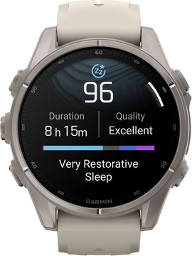 Garmin Fenix 9 43mm Titanium with Fog Gray Silicone Band (010-04761-00/01)