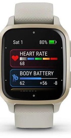 Garmin Venu Sq 2 – Music Edition Cream Gold Al. Bezel w. French Gray Case and S. Band (0010-02700-02/12)