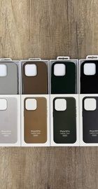 Apple iPhone 16 Pro Max Leather Case with Magsafe Light Grey (high copy)