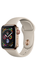 Apple Watch Series 4 GPS + Cellular 40mm Gold Stainless Steel Case with Stone Sport Band (MTUR2, MTVN2)