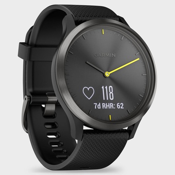 Garmin Vivomove HR Black with Black Silicone Band (010-01850-11)