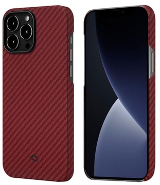 Pitaka MagEZ Case 2 for iPhone 13 Pro, Herringbone Red/Orange (KI1307P)