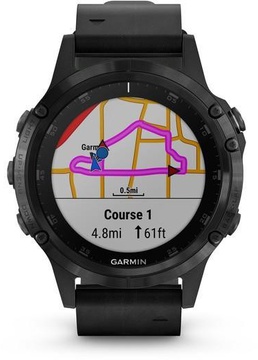 Garmin Fenix 5 Plus Sapphire Black with Leather Band (010-01988-07)