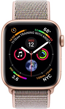 Apple Watch Series 4 GPS + Cellular 44mm Gold Aluminum Case with Pink Sand Sport Loop (MTV12, MTVX2)