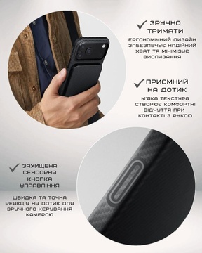 Pitaka Ultra-Slim Case для iPhone 17 Pro Twill Black/Gray (KI1701BP)