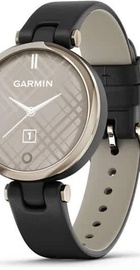 Garmin Lily Cream Gold Bezel with Black Case and Italian Leather Band (010-02384-B1)