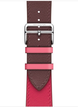 Apple Watch Hermes Series 4 GPS + Cellular 40mm Stainless Steel Case with Bordeaux/Rose Extreme/Rose Azalee Swift Leather Single Tour (MU6N2)