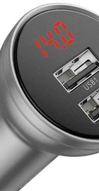 Baseus Digital Display Dual USB 4.8A Car Charger 24W Silver (CCBX-0S)