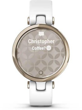 Garmin Lily Cream Gold Bezel with White Case and Silicone Band (010-02384-10)