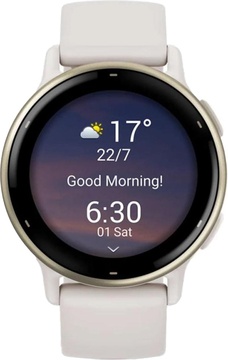 Garmin vivoactive 5 Cream Gold Aluminum Bezel with Ivory Case and Silicone Band (010-02862-11)