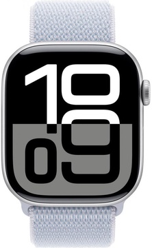 Apple Watch Series 10 GPS 42mm Silver Aluminum Case With Blue Cloud Sport Loop (MWWD3)