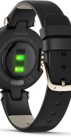Garmin Lily Cream Gold Bezel with Black Case and Italian Leather Band (010-02384-B1)