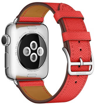 Apple Watch Hermes 38mm Series 2 Stainless Steel Case with Rose Jaipur Epsom Leather Single Tour (MNQ62)