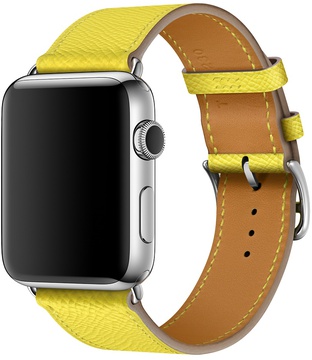 Apple Watch Hermes Leather Single Tour 42mm/44mm/45mm/46mm/49mm Lime Epsom (MPXE2)