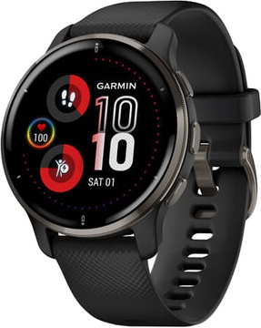Garmin Venu 2 Plus Slate S. Steel Bezel w. Black Case and S. Band (010-02496-01/11/51))