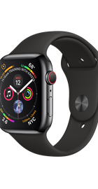 Apple Watch Series 4 GPS + Cellular 44mm Space Black Stainless Steel Case with Black Sport Band (MTV52, MTX22)