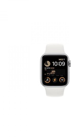 Apple Watch SE 2 GPS 44mm Silver Aluminum Case with White Sport Band (MNK23)