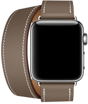 Apple Watch Hermes Barenia Leather Double Tour Regular 38mm/40mm/41mm/42mm Etoupe (MNHG2)